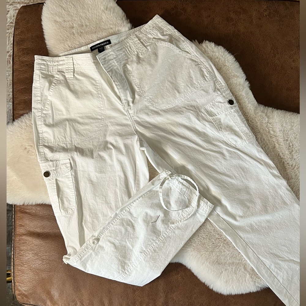 Boston proper white cargo pants